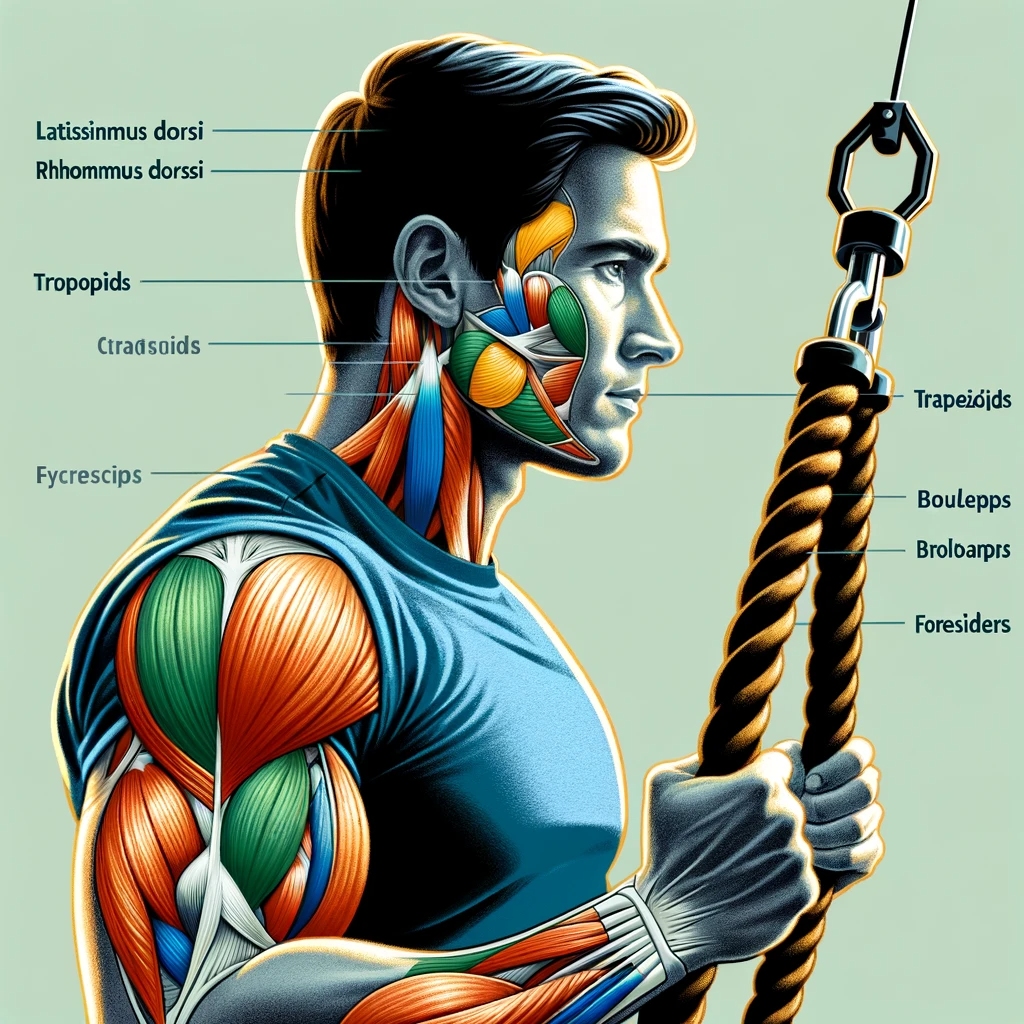 Muscles Rope Pull Machine work